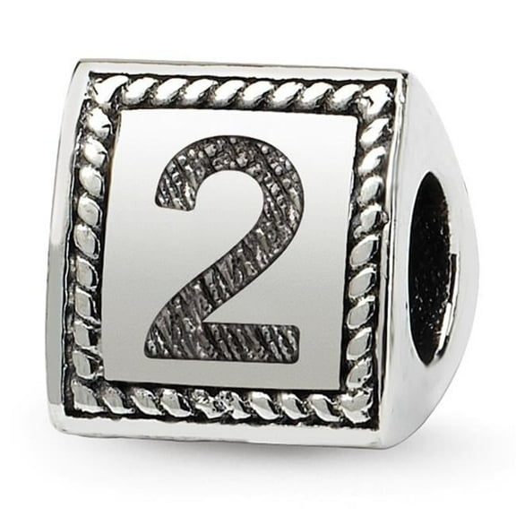 Jewelry by Sweet Pea Sterling Silver Reflections Number 2 Triangle Block Bead