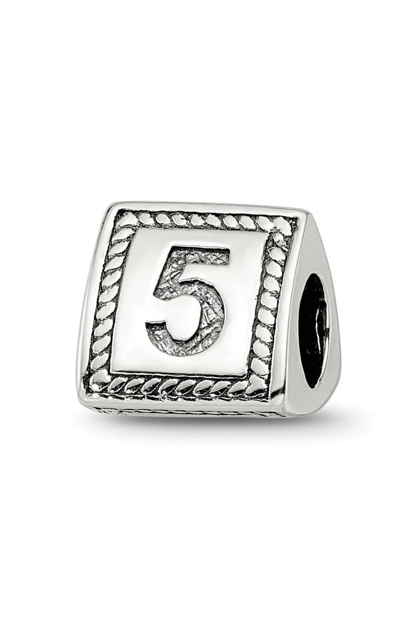 Reflection Beads Sterling Silver Reflections Number 5 Triangle Block Bead