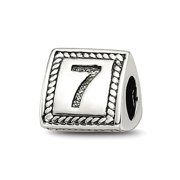 Reflection Beads Sterling Silver Reflections Number 7 Triangle Block Bead