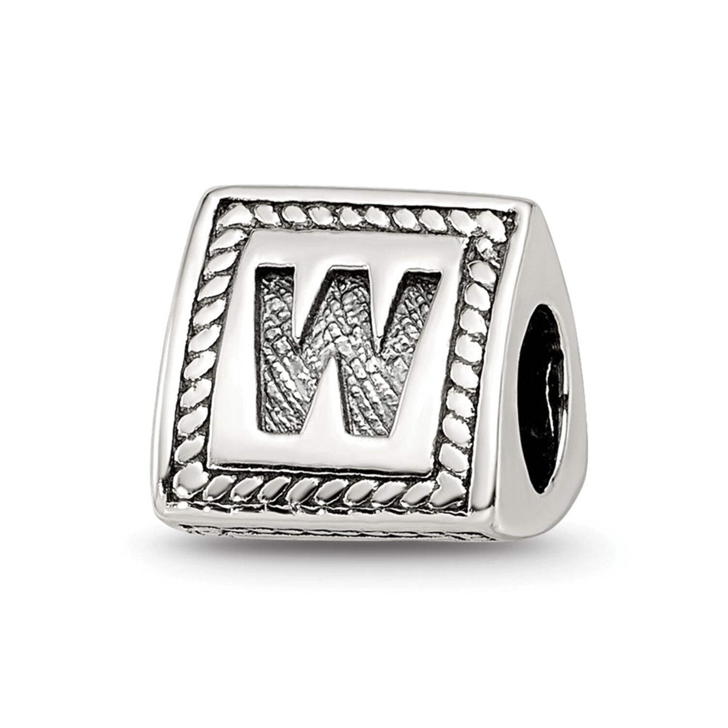 Reflection Beads Sterling Silver Reflections Letter W Triangle Block ...