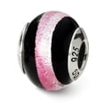 thumbnail image 2 of European 925 Sterling Silver Murano Glass Charm Bead – With CZ, Fits Bracelets 2 of 6