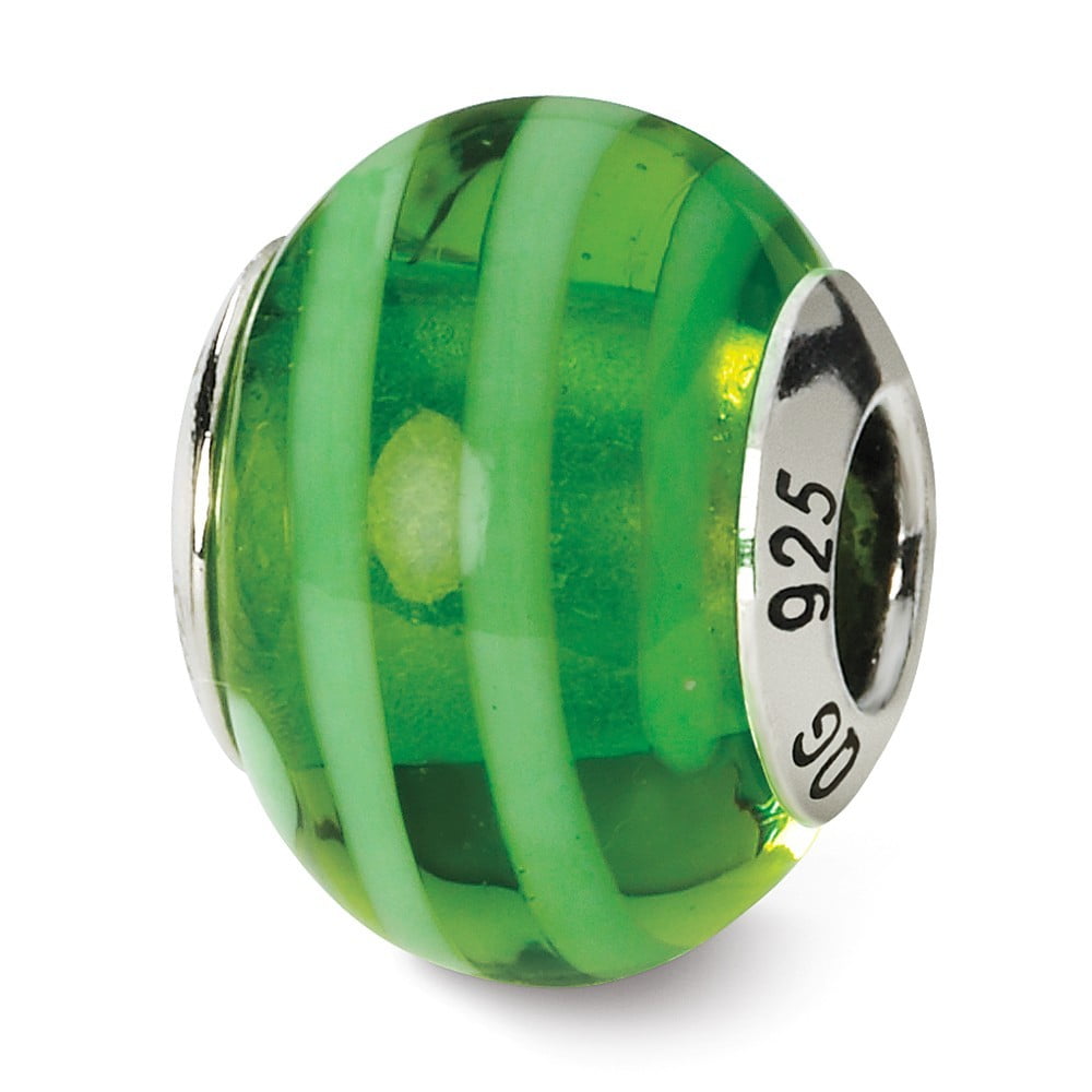 Reflection Beads Sterling Silver Reflections Green Italian Murano Bead ...