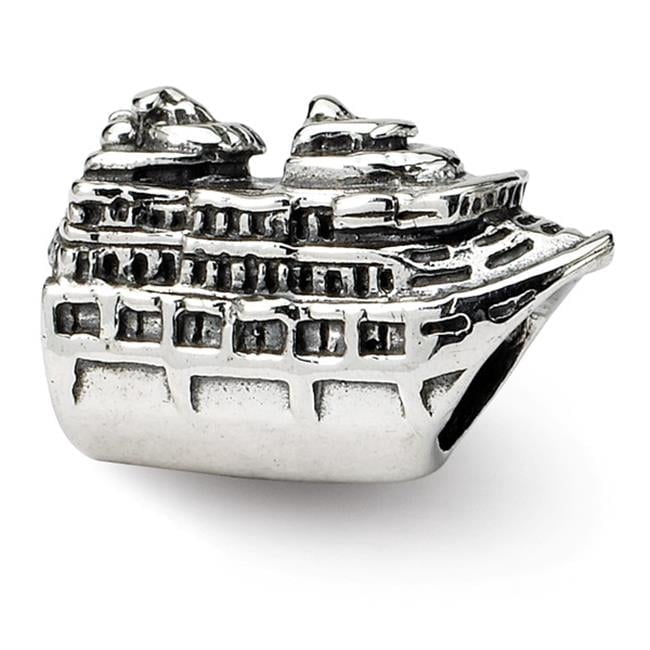 925 Sterling Silver Polished Oxidized Reflections Cruise Ship Bead Charm 8.18x13.64mm Wide Pendant Necklace for Women