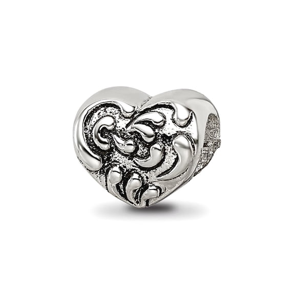 Reflection Beads Sterling Silver Reflections Scroll Heart Bead