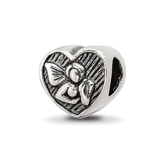 Reflections Sterling Silver Angel Heart Bead / Charm