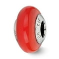thumbnail image 1 of Reflection Beads QRS2263 Sterling Silver Red Italian Murano Glass Bead - Antiqued & Polished, 1 of 4