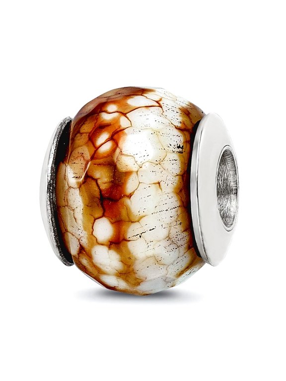Reflection Beads Sterling Silver Reflections Cracked Agate w/Shell Stone Bead
