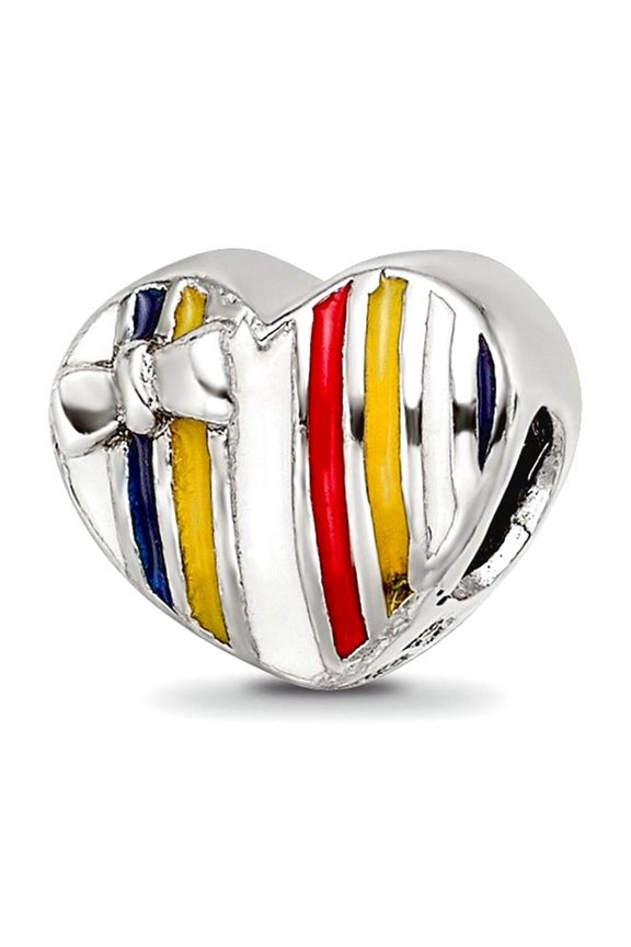 Jewelry by Sweet Pea Sterling Silver Reflections Enameled Heart Bead