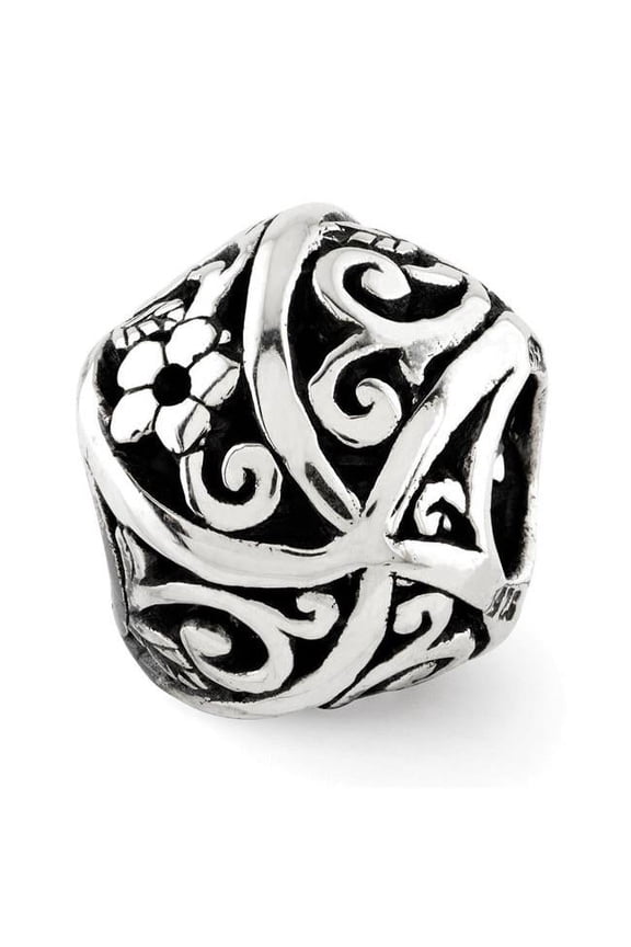 Jewelry by Sweet Pea Sterling Silver Reflections Flowers & Vines Bali Bead
