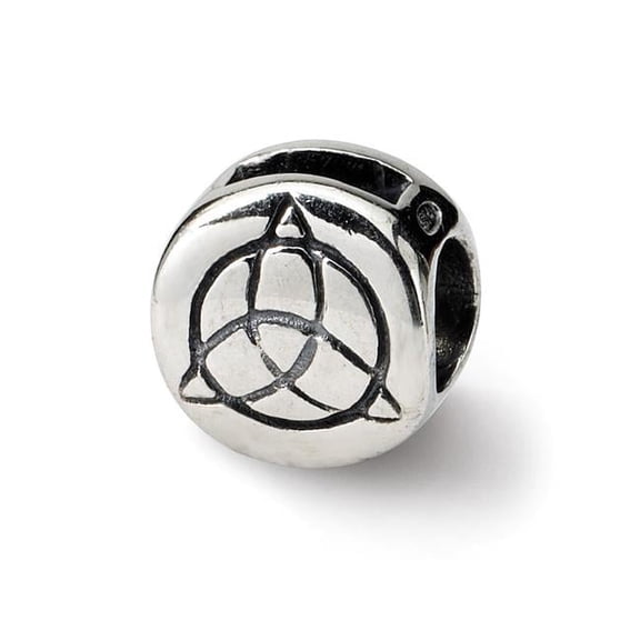 925 Sterling Silver Polished Oxidized Reflections Celtic Trinity Bead Charm 8.18x8.18mm Wide Pendant Necklace for Women