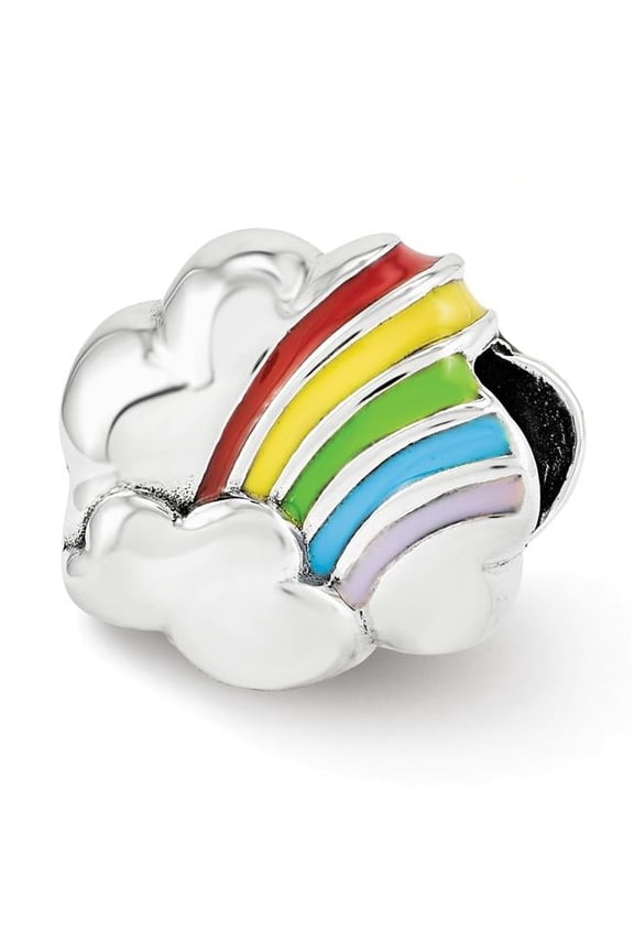 The Black Bow Sterling Silver Enameled Rainbow Cloud Bead Charm