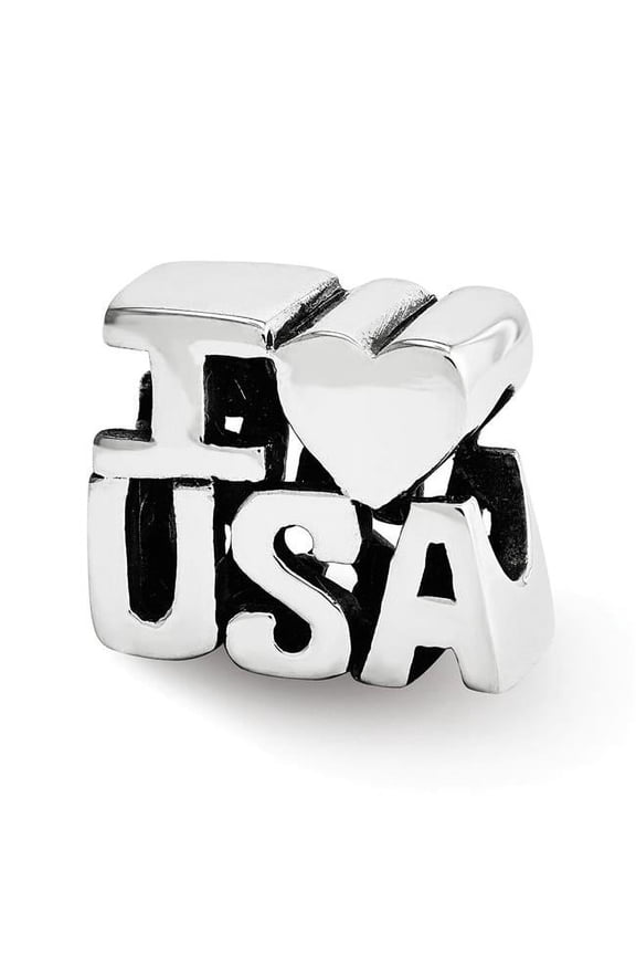 Jewelry by Sweet Pea Sterling Silver Reflections I Heart USA Bead