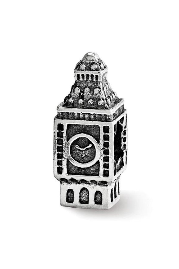 Reflection Beads QRS3552 Sterling Silver Big Ben Clock Bead - Polished & Antiqued