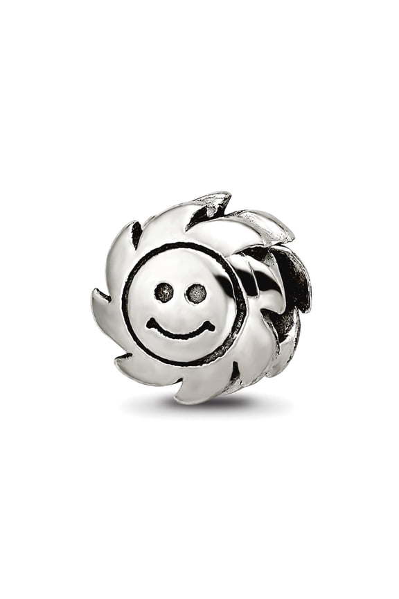 925 Sterling Silver Oxidized Reflections SimStars Smiling Sun Bead Charm 9.09x9.09mm Wide Pendant Necklace for Women