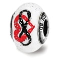 thumbnail image 1 of Reflection Beads QRS3561 Sterling Silver Heart Infinity Murano Glass Bead - White, 1 of 7