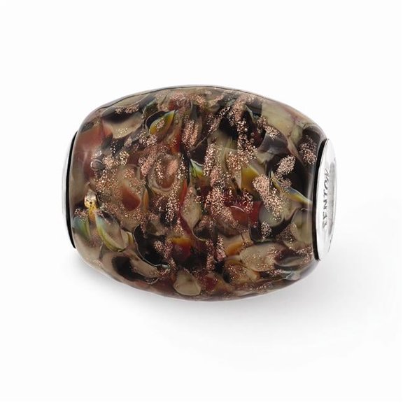 Reflection Beads QRS3644 Sterling Silver Reflections Multicolor Glitter Kalico Kitty Fenton Glass Bead