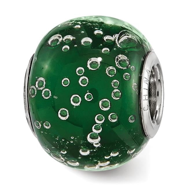 Reflection Beads QRS3838 Sterling Silver Reflections Bubbles Green ...