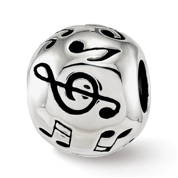 Reflection Beads QRS3848 Sterling Silver Reflections Enameled Musical Notes Bead