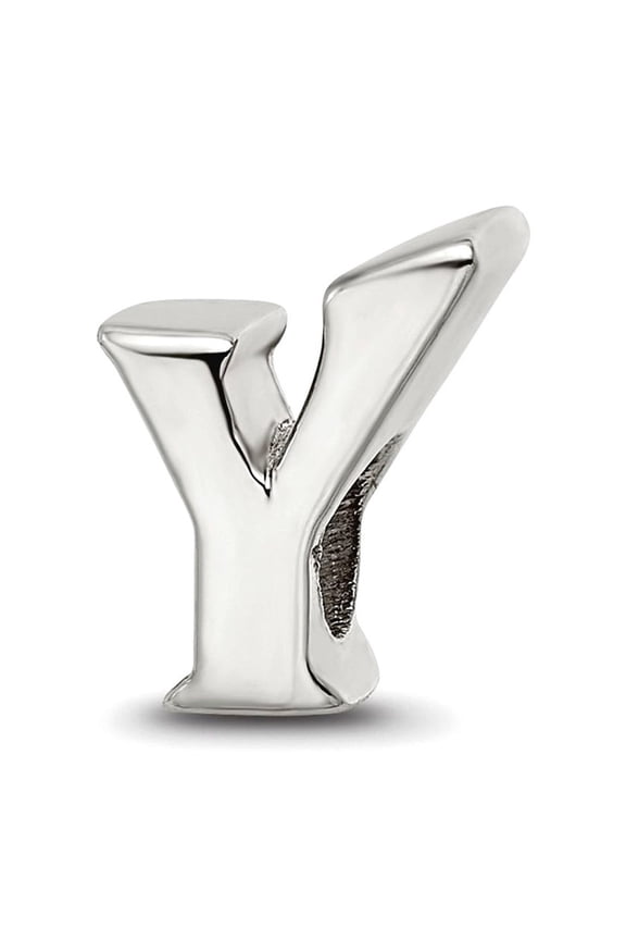 925 Sterling Silver Polished Reflections SimStars Letter Name Personalized Monogram Initial Y Bead Charm 9.09x8.18mm Wid