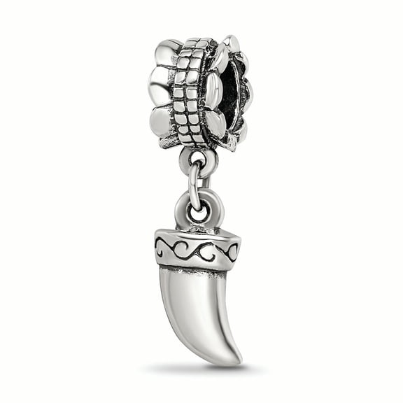 Reflection Beads QRS492 Sterling Silver Tiger Claw Dangle Bead - Antiqued & Polished