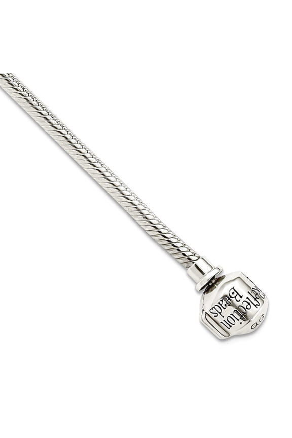 925 Sterling Silver Hinged Reflections Clasp Bead Bracelet 7.75 Inch Link Bracelet for Women