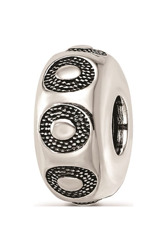 Sterling Silver Antique Finish Circle Design Pattern Charm