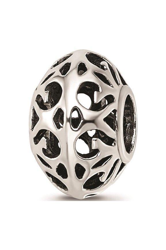 Sterling Silver Antique Finish Cut Out Hollow Pattern Charm