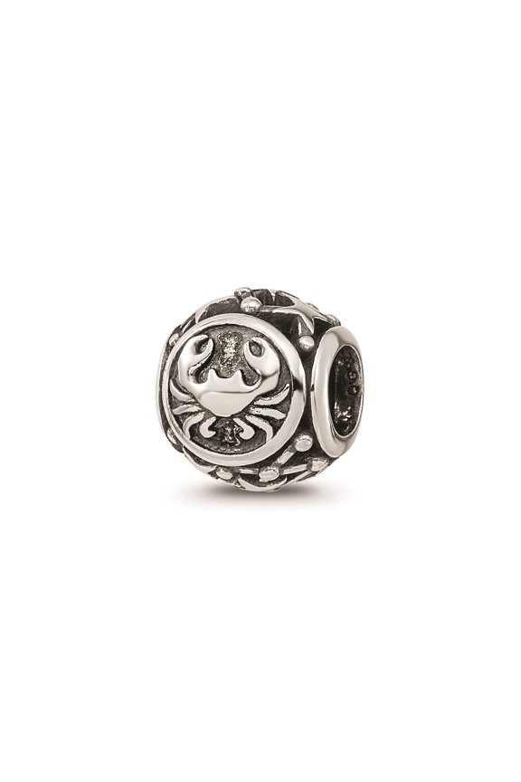Sterling Silver Antique Finish Zodiac Cancer Collage Charm