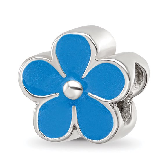 Reflection Beads Sterling Silver Blue Enamel Flower Bead