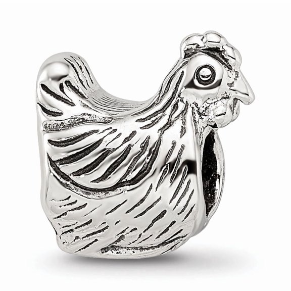 Reflection Beads Sterling Silver Chicken Bead, 10.9mm
