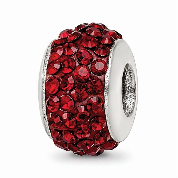 Reflection Beads Sterling Silver Dark Maroon Full Crystal Bead