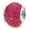 thumbnail image 1 of Reflection Beads  Sterling Silver Fuschia Cracked Agate Stone Bead, 1 of 1