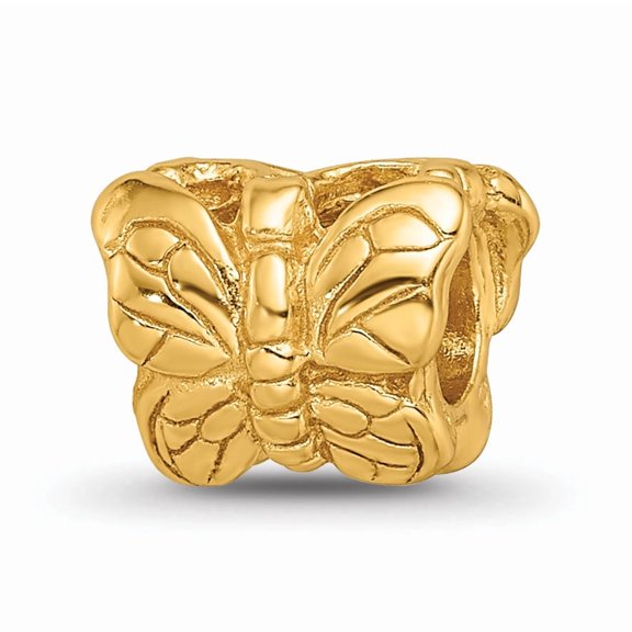 Reflection Beads Sterling Silver Gold-Plated Butterfly Bead
