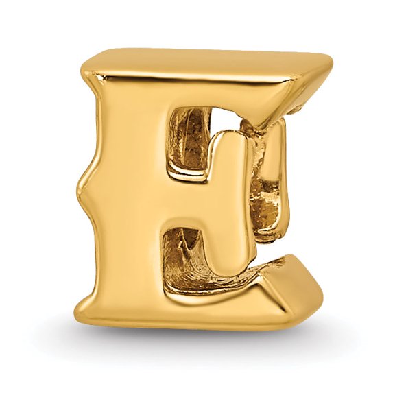 Reflection Beads Sterling Silver Gold-Plated Letter E Bead