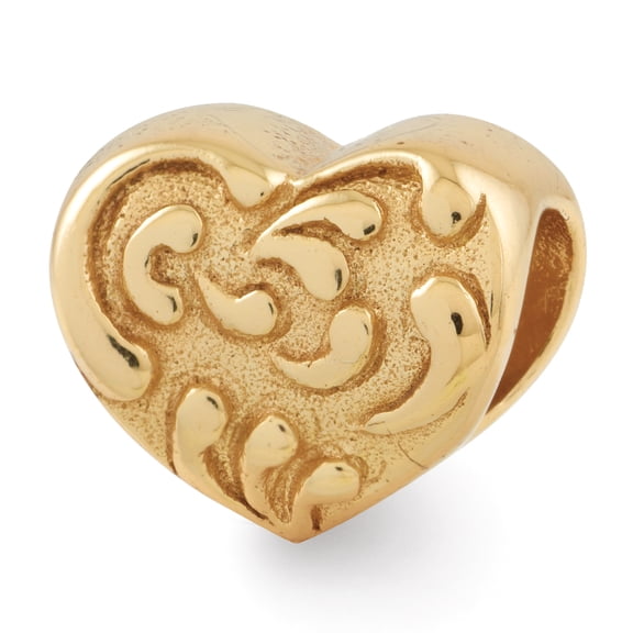 Reflection Beads Sterling Silver Gold-plated Reflections Scroll Heart Bead