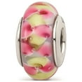 thumbnail image 1 of Reflection Beads Sterling Silver Hand Blown Pink & Yellow Floral Glass Charm, 1 of 6