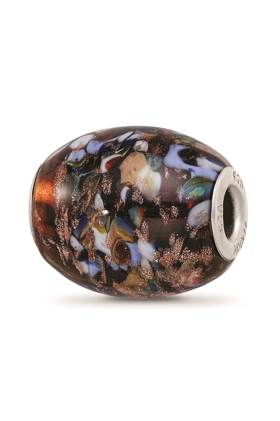 Sterling Silver Handmade Glitter Country Girl Fenton Glass Charm