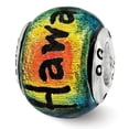 thumbnail image 1 of Reflection Beads  Sterling Silver Hawaii Orange Dichroic Glass Bead - White, 1 of 1
