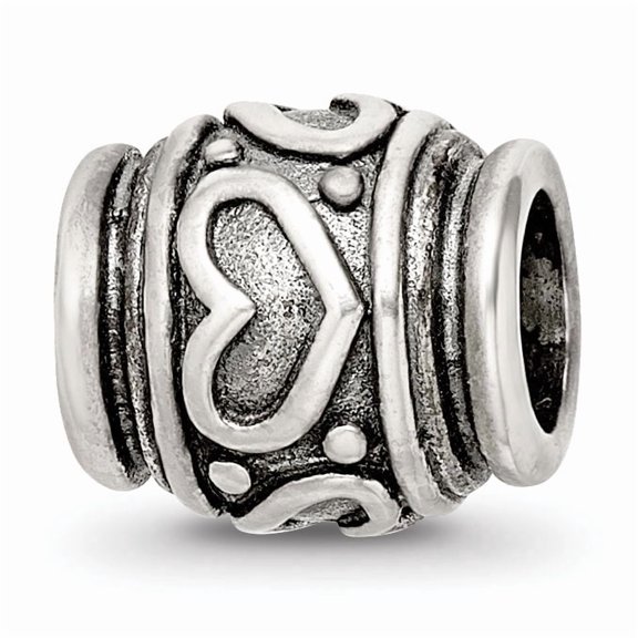 Reflection Beads Sterling Silver Heart Bead, 8.2mm