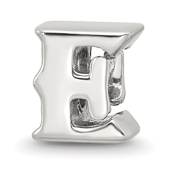 Reflection Beads Sterling Silver Letter E Bead