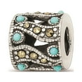 thumbnail image 1 of Reflection Beads Sterling Silver Marcasite & Turquoise Filigree Design Charm, 1 of 4