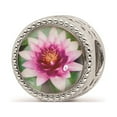 thumbnail image 1 of Reflection Beads Sterling Silver Overlay Design July Water Lily Flower Charm, 1 of 7