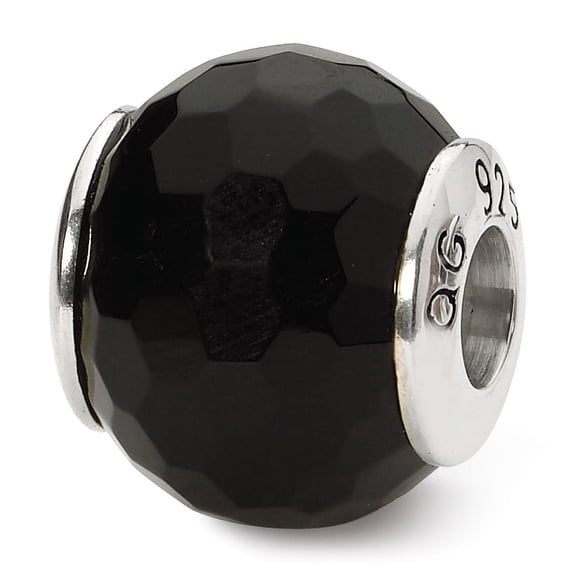 Reflection Beads Sterling Silver Reflections Black Agate Stone Bead