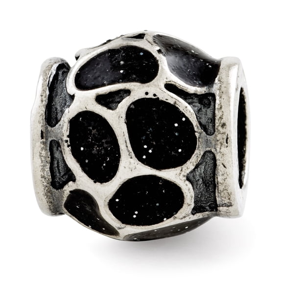 Reflection Beads Sterling Silver Reflections Black Enamel w/Sparkles Bead