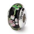 thumbnail image 1 of Reflection Beads Sterling Silver Reflections Black/Red Hand-blown Glass Bead, 1 of 3