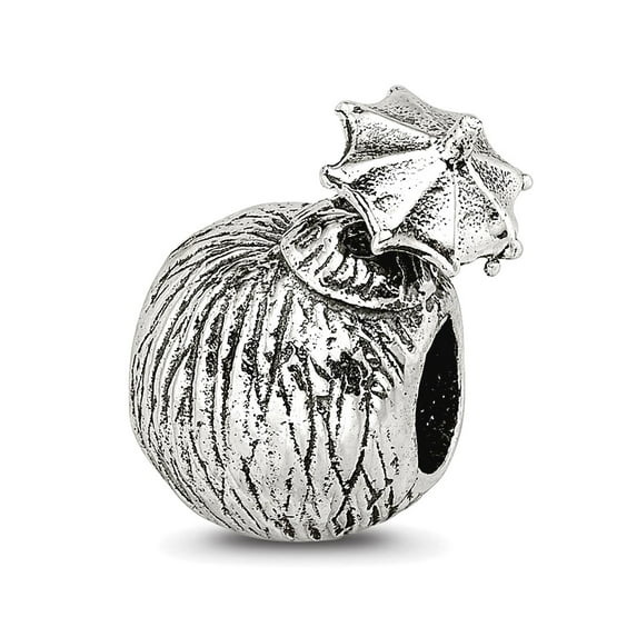 925 Sterling Silver Polished Oxidized Reflections Coconut Drink Bead Charm 13.64x8.18mm Wide Pendant Necklace for Women