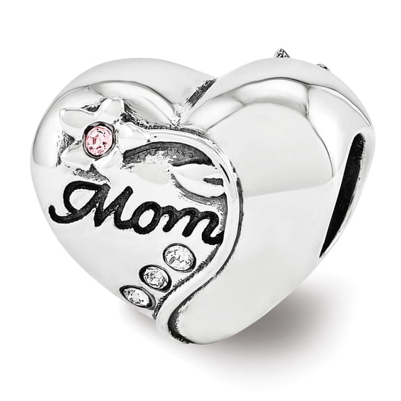 Reflection Beads Sterling Silver Reflections Crystals Mother's Heart Bead