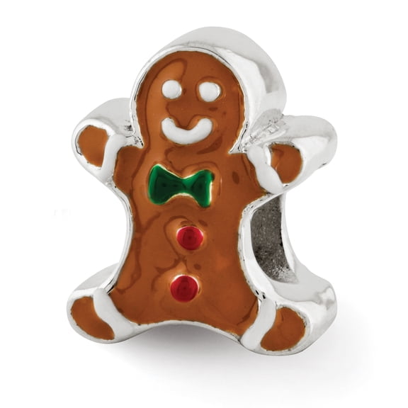 Reflection Beads Sterling Silver Reflections Enameled Gingerbread Man Bead