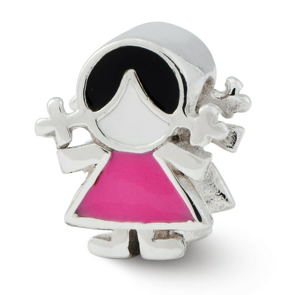 Reflection Beads Sterling Silver Reflections Enameled Pink Dress Girl Bead