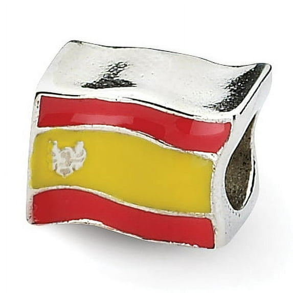 Reflection Beads Sterling Silver Reflections Enameled Spanish Flag Bead